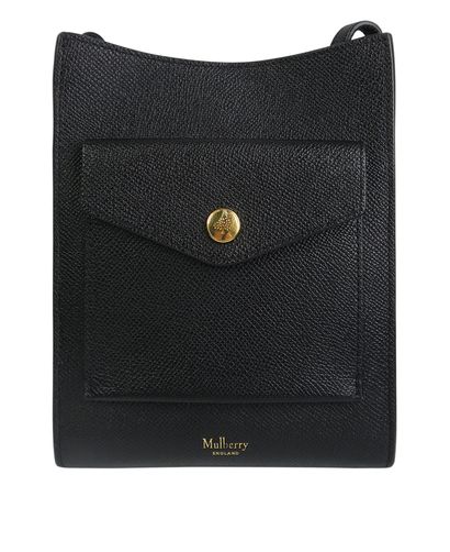 Phone Crossbody Pouch, &pound;210, Handbags, Black, Leather, Front view